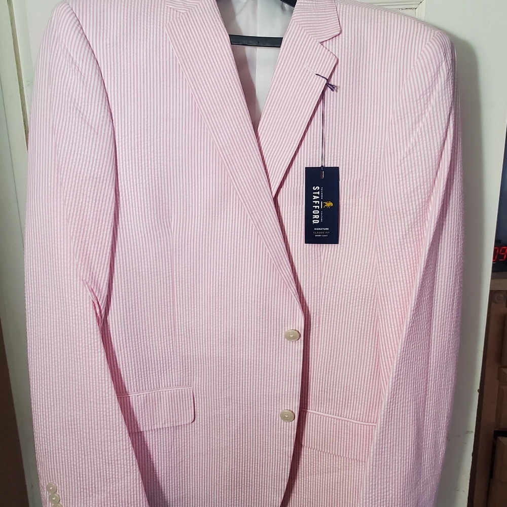 Pink Stafford Seersucker Summer Blazer